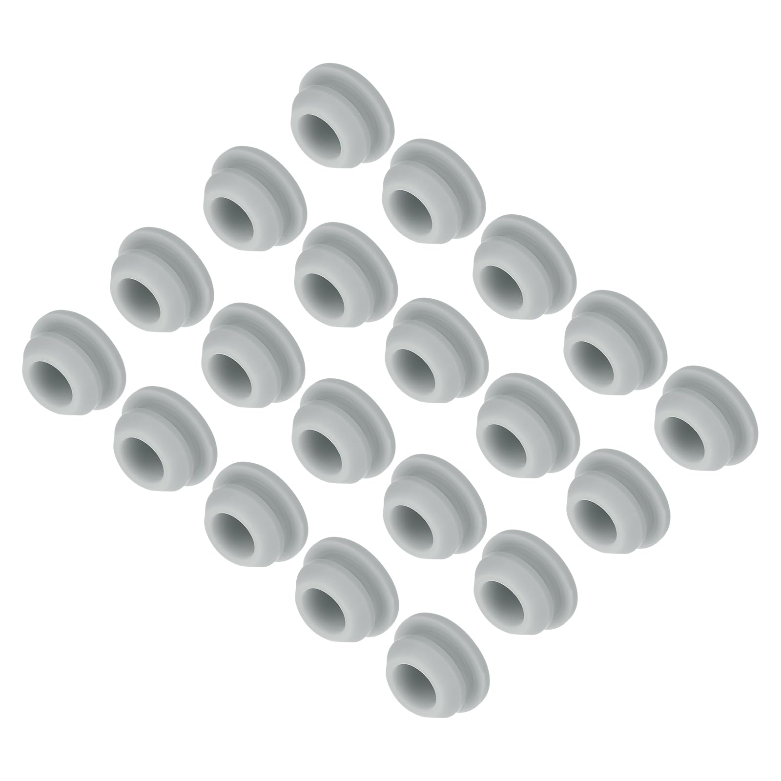 MECCANIXITY 30pcs Silicone Snap in Locking Hole Plugs,9.5mm/0.4 Inch Mounting Diameter Narrow Groove Width 2mm Panel Seal Cover Round for Kitchen Bulkheads Waterproof Sealing Plugs Grey