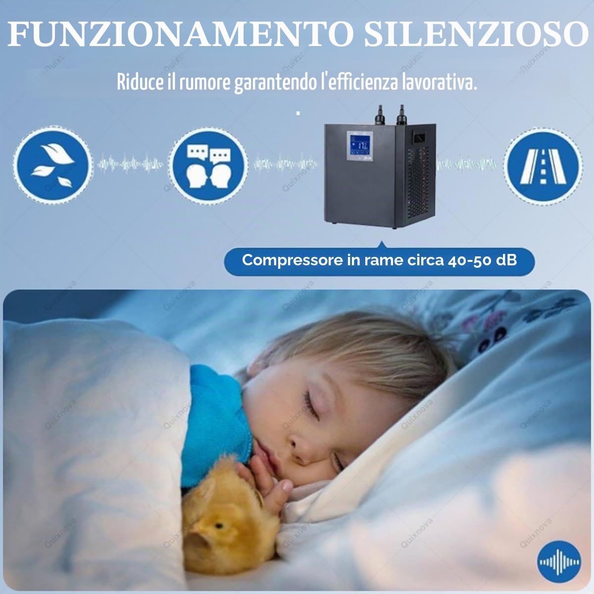 Refrigeratore per Acquario, Kit Pompa refrigeratore da 300L/500L, refrigeratore per Acquario per Acqua Dolce/salata, alghe, Meduse, Coralli, Regolabile da 4 a 50°C/da 39 a 122°F 300L