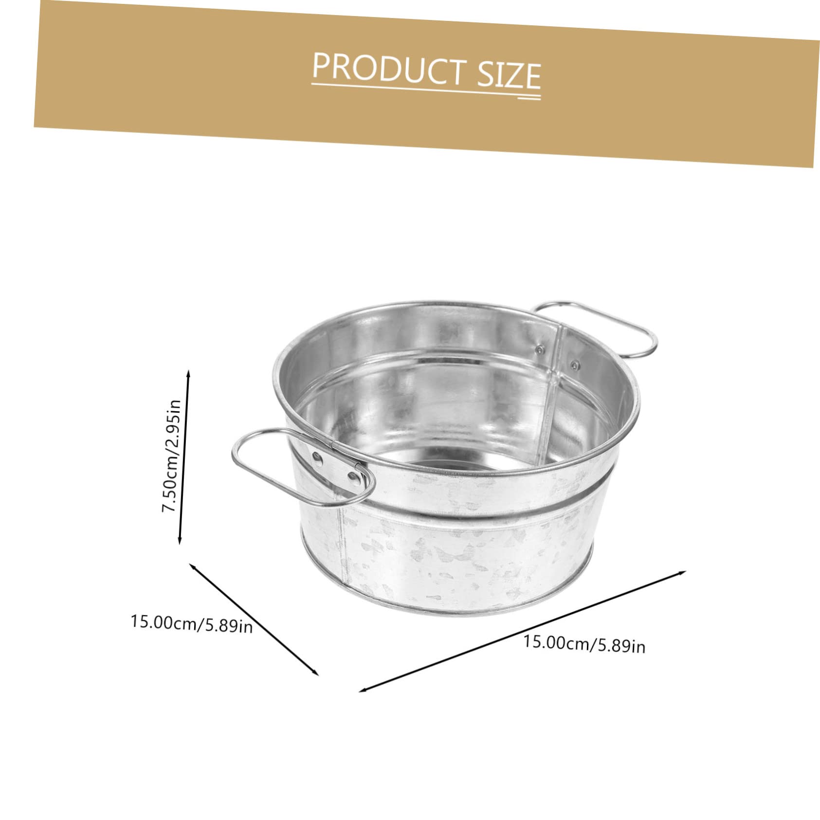 GLEAVI Multi Use Stainless Steel Snack Plate with Handle for Serving French Fries Chips and Candies at Parties and Gatherings Food Storage Bucket for Home Decor