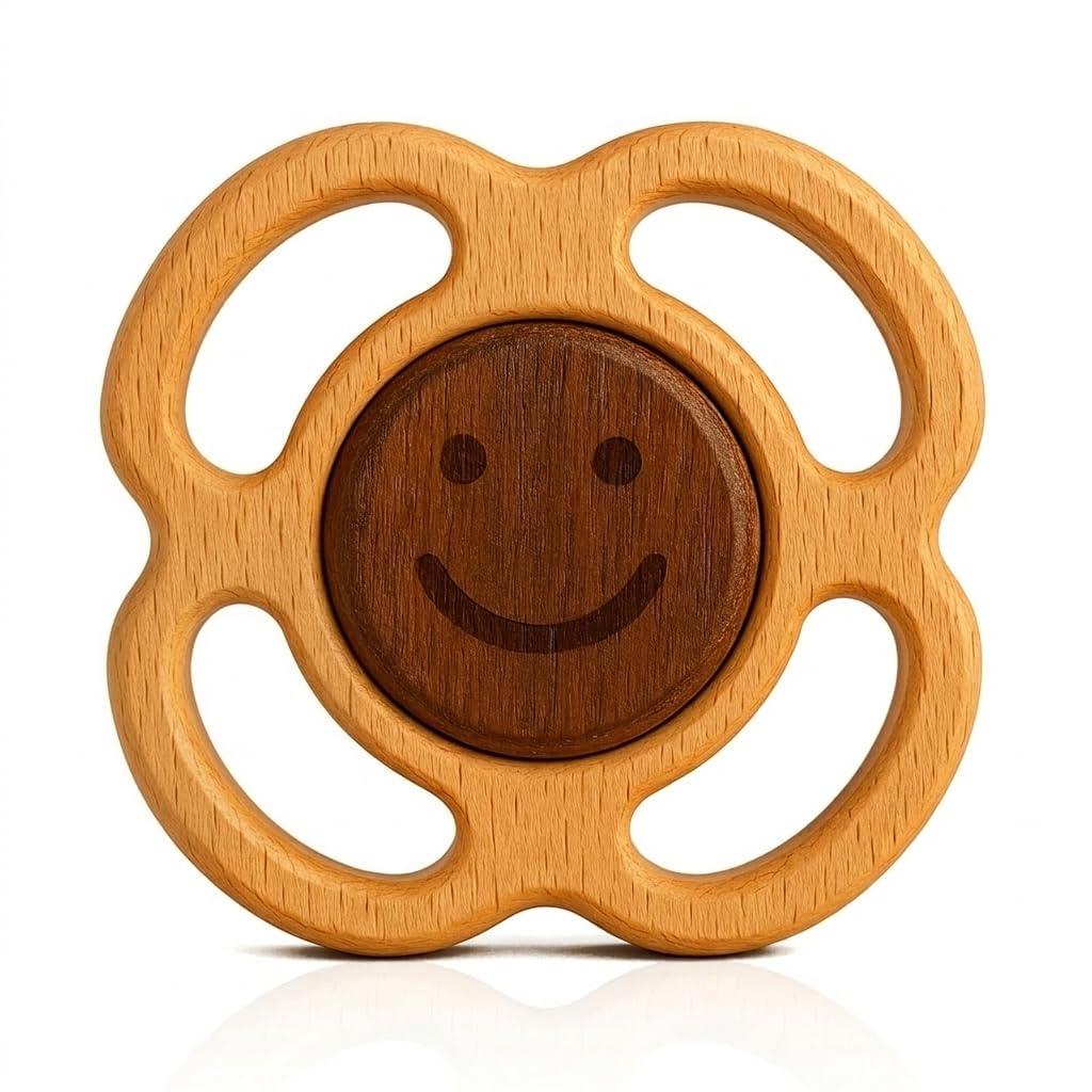 HippoToys - Sonajeros de madera Montessori hechos a mano, juguetes para bebés de 0 a 6 meses, juguetes de 6 meses, juguetes para bebés, juguetes para bebés, juguetes imprescindibles para bebés de 3