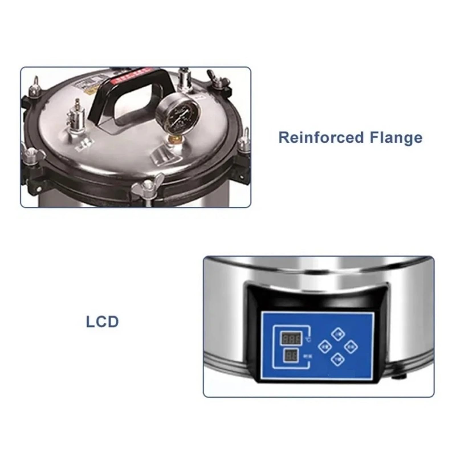 Autoclave De Laboratorio Esterilizador Vapor Alta Temperatura A Presión Portátil Pantalla LED Automatización Eficaz Y RáPido(YX-18HDD 18L)