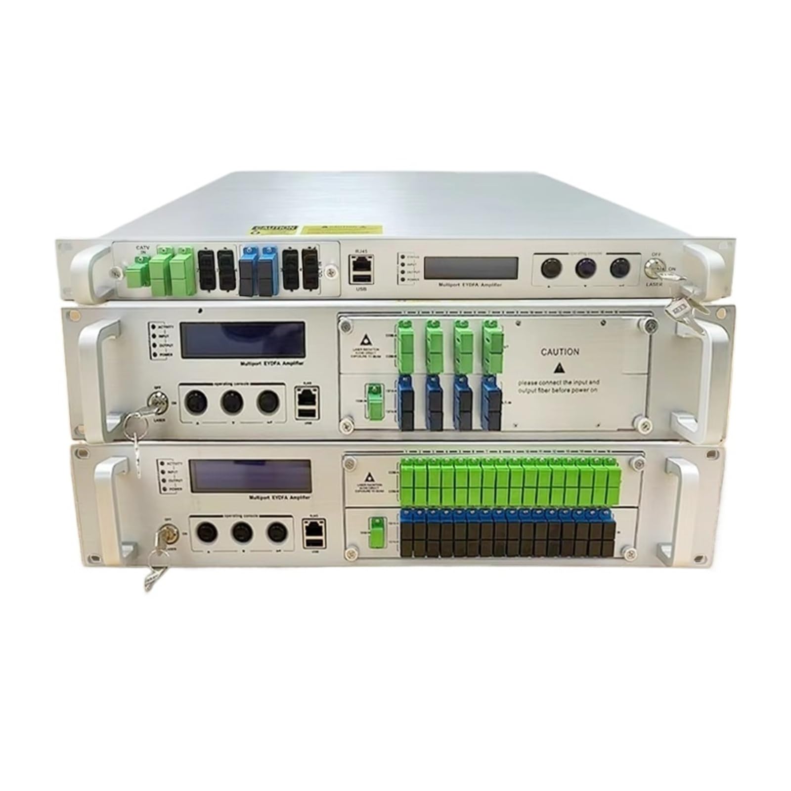 Amplificador de Fibra óptica Wolck 1U 2U CATV 23db 22db 19db | 4/8/16/32/64 Puertos Puertos 1550nm EDFA Con WDM(1U 4 PORTS)