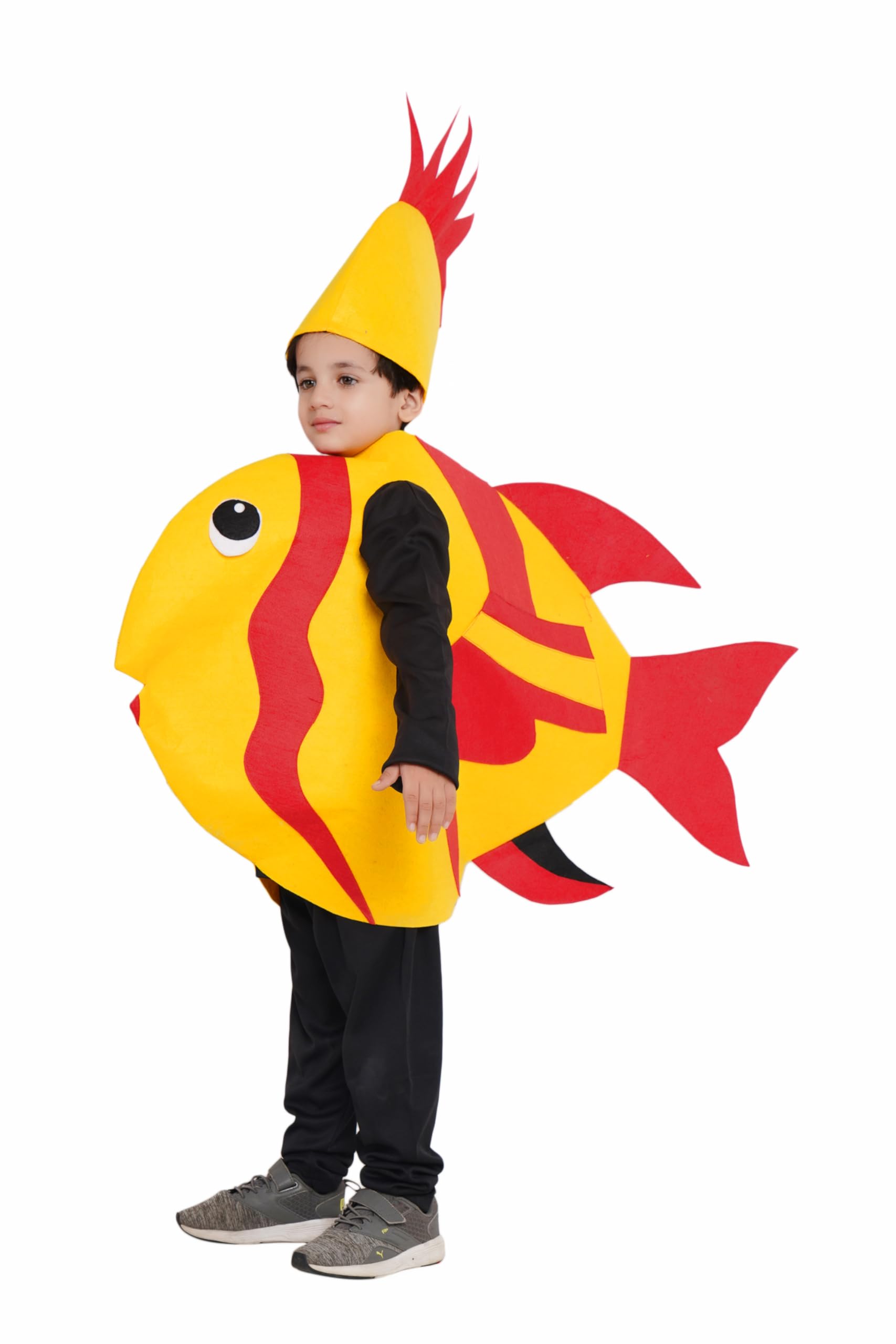 Kaku Fancy Dresses Polyester Gold Fish Cutout for kids, Water Animal Costume For Boys & Girls (Freesize/Only Cutout with Cap) - Image 7 thumbnail