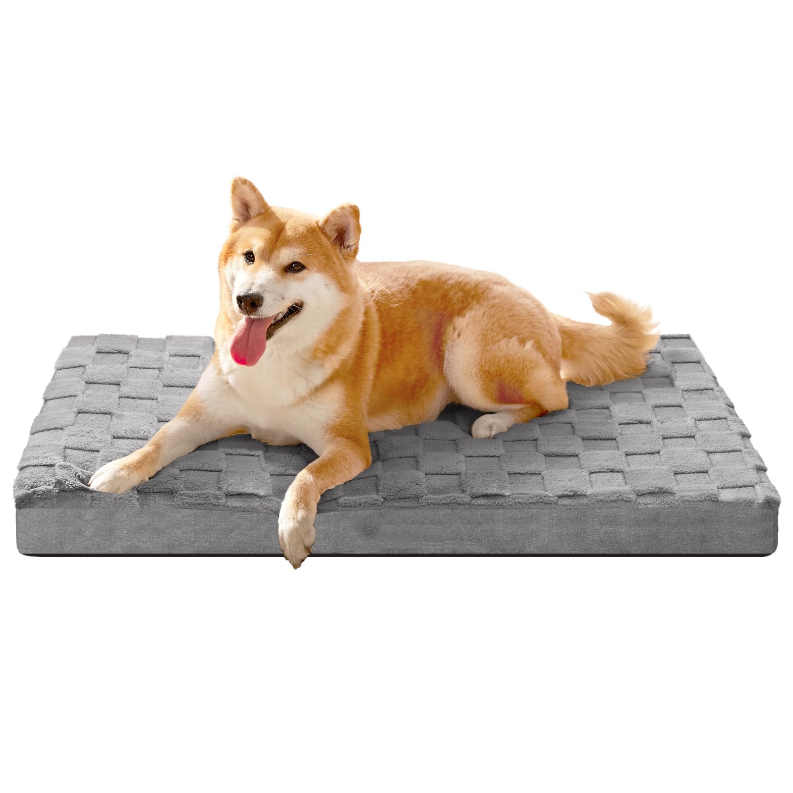 Jolibean Orthopedic Dog Bed Medium Size Dog 76X51cm, Waterproof Soft Warm Comfortable Egg Crate Foam Medium Pet Beds Mat with Removable Washable Cover and Nonskid Bottom, Grey โ image 1