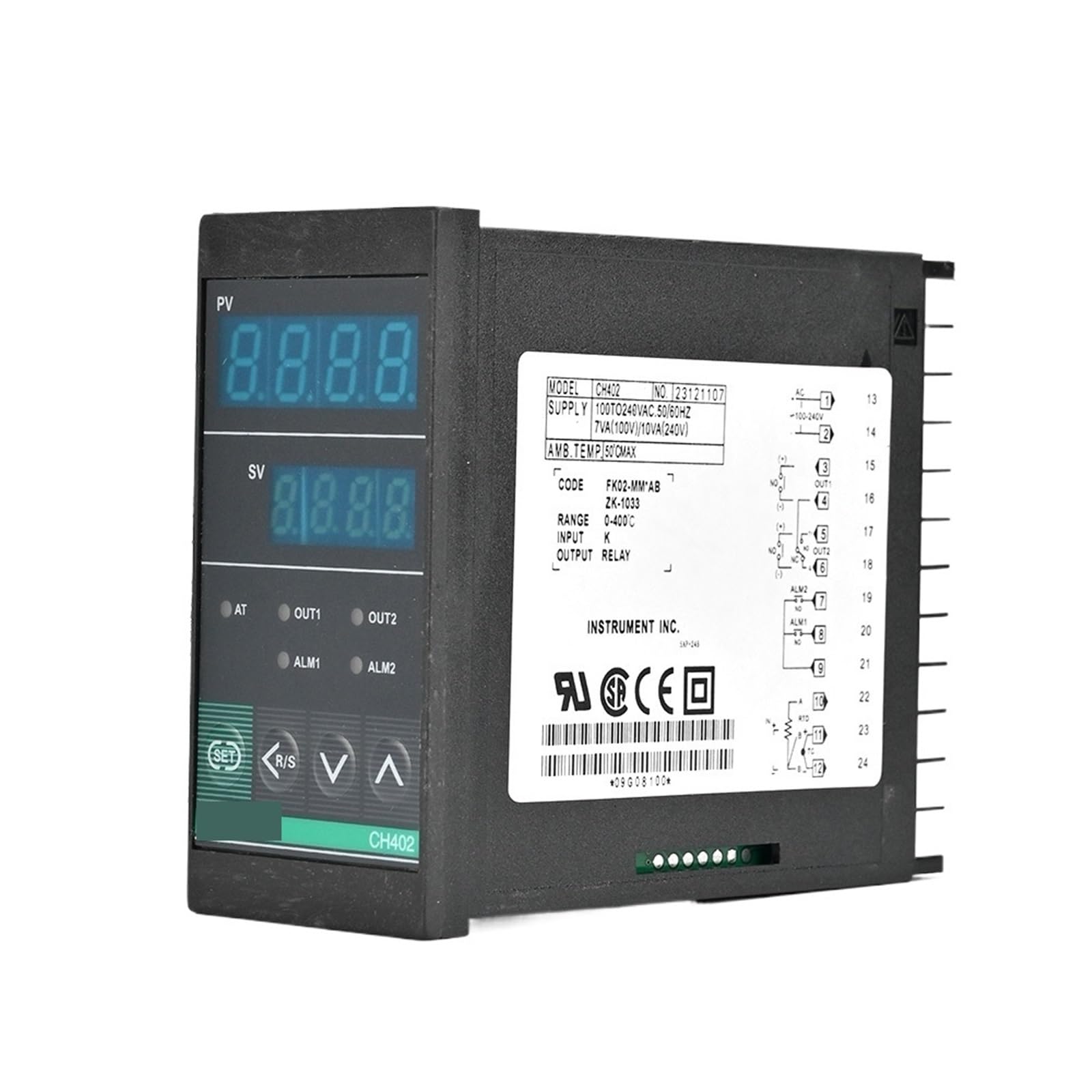 1 Uds CH402FK02-MM * AB salida de relé Dual alarma Dual controlador de temperatura PID termostato con pantalla Digital AC110V-240V 400 ℃