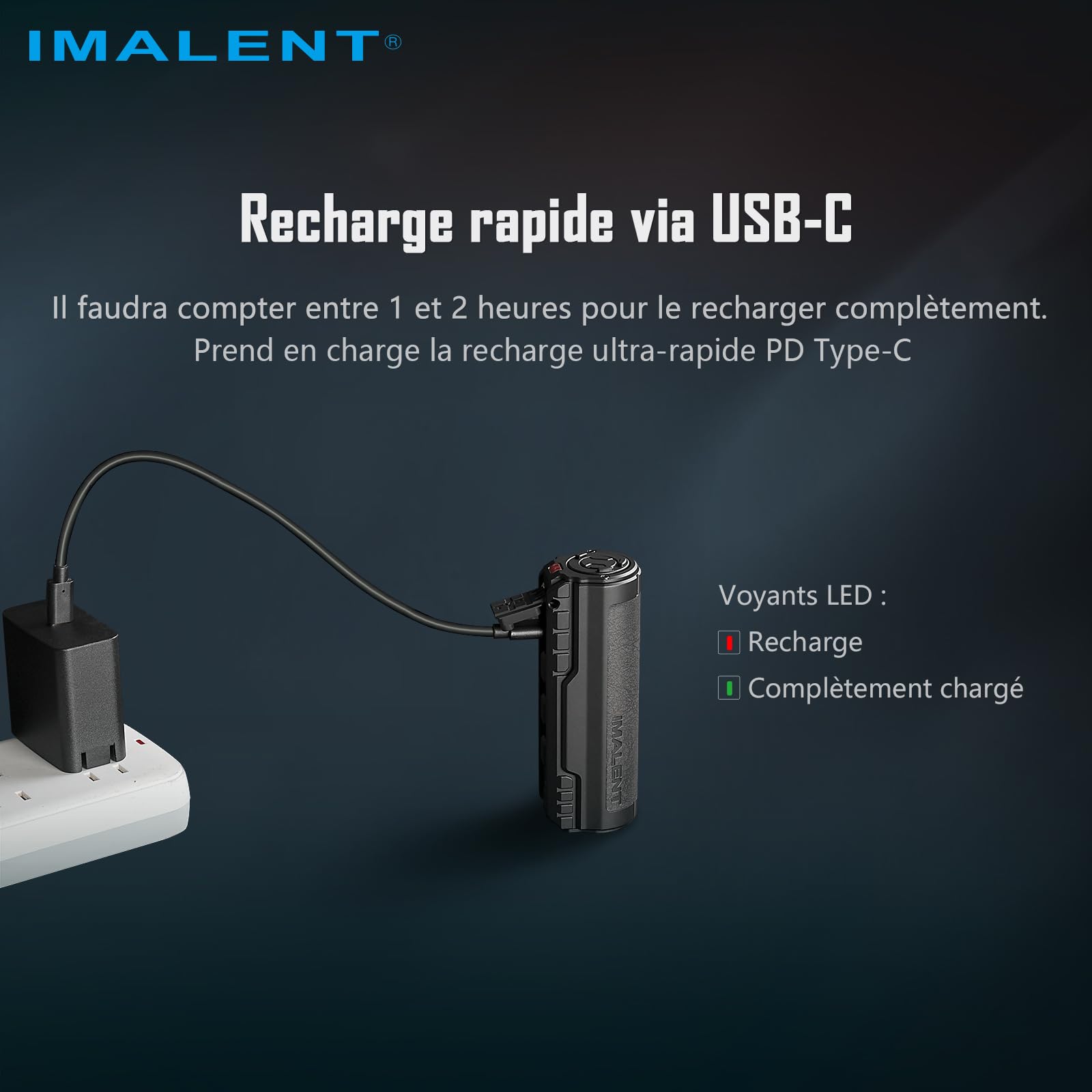 IMALENT BTL50 Lampe Torche Tactique EDC 3000 Lumens Zoom Électronique Rechargeable USB-C Batterie 3000mAh Étanche IP56 Portée 705m - Noir