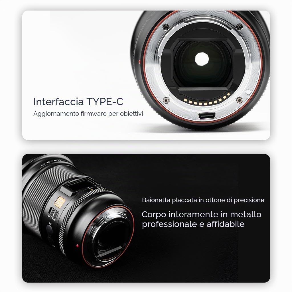 VILTROX AF 16mm F1.8 FE Obiettivo Grandangolare Full-frame per Sony E-Mount Fotocamere A9 A7RIII A7RIV A7III A7 IV (Focale Fissa, Messa a fuoco automatica, F1.8-f22, Nero)