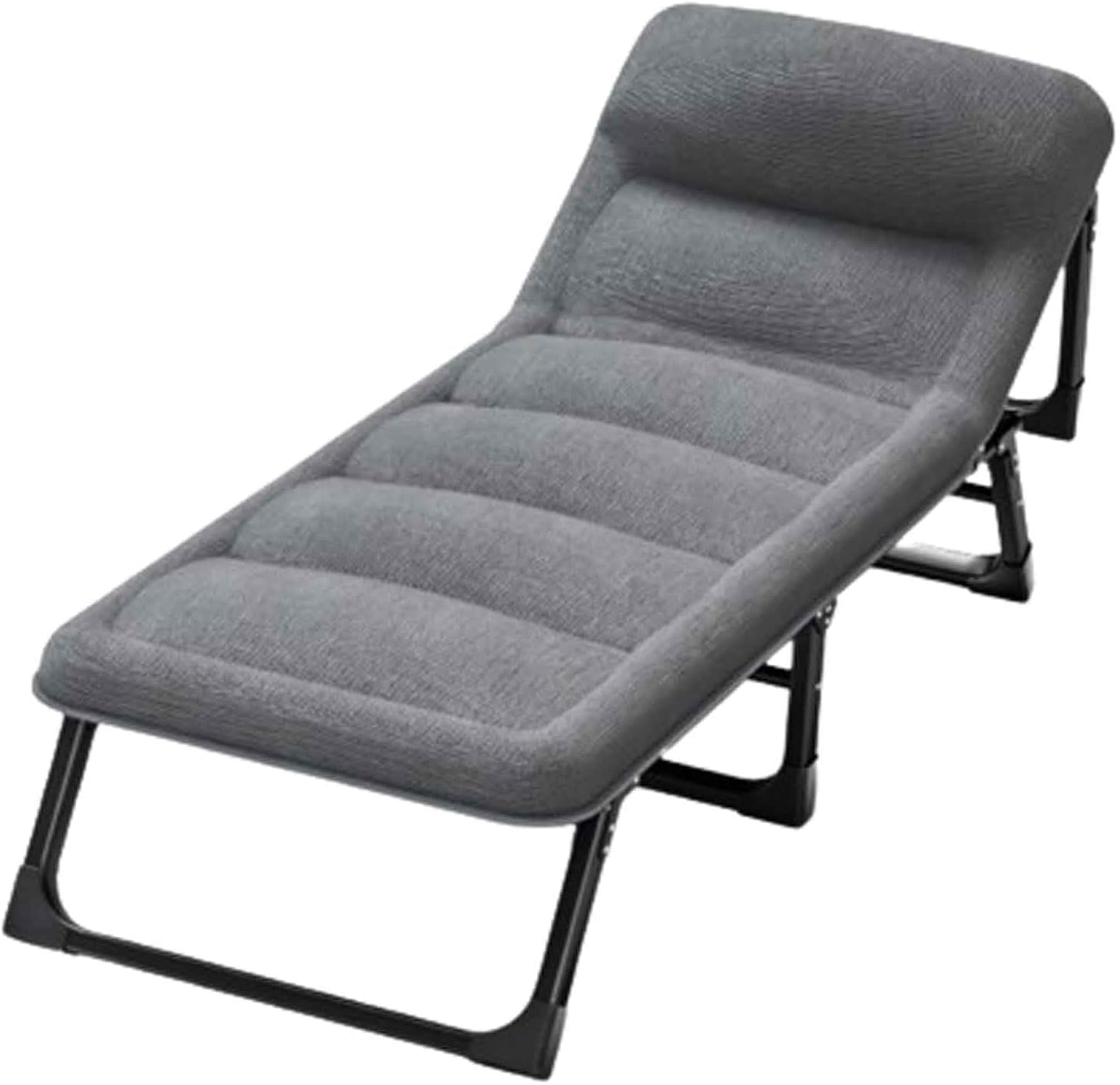 Campingbedje Stalen opklapbare campingbed met matras Slaapwieg 4-posities verstelbare ligstoel Belasting 160 kg opklapbaar bed