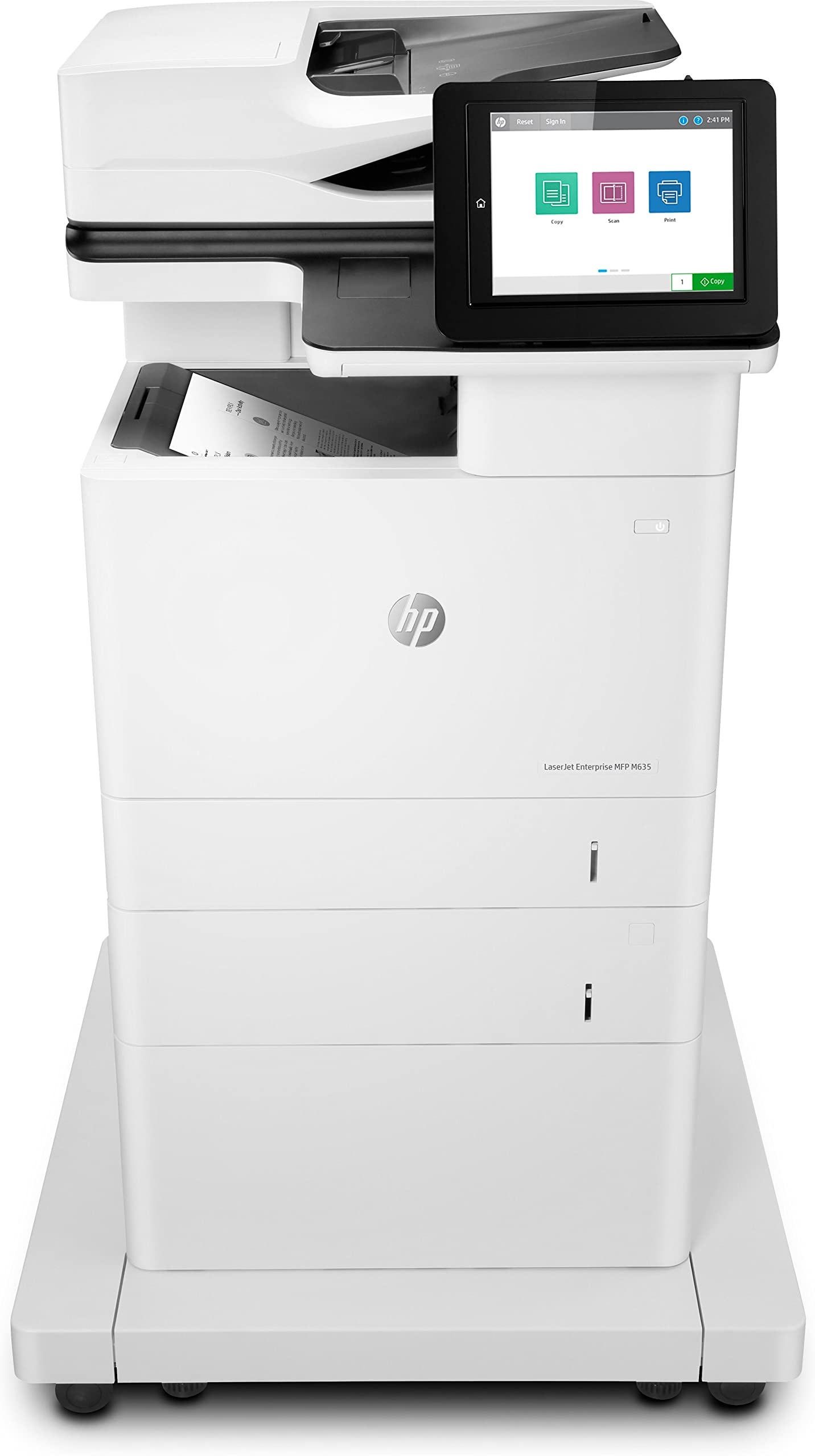 HP LaserJet Enterprise M635fht 7PS98A, Stampante Multifunzione A4, Stampa Fronte e Retro Automatica in b/n, 61 ppm, USB, Gigabit Ethernet, HP Smart, Display a colori da 20,3 cm, Grigia