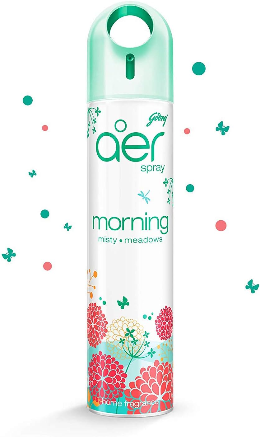 Godrej aer spray, Air Freshener for Home & Office - Morning Misty Meadows | Long-Lasting Fragrance (240 ml)