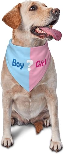 Qué será Anuncio de embarazo, bufanda triangular para mascotas, revelación de género, accesorios de fotografía de baby shower (rosa)
