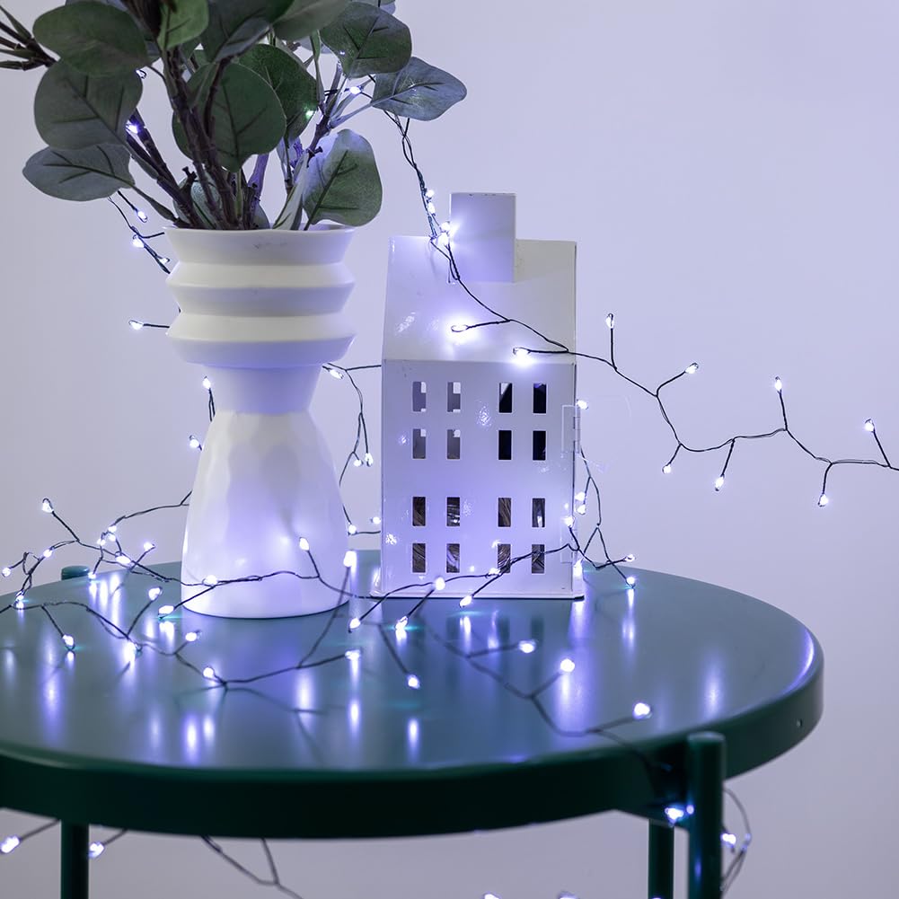 Guirlande Lumineuse Feu d’Artifice 15m 500 LEDs Blanc Froid avec Prise pour Intérieur Fil Argenté Lumières Fées LED avec Télécommande pour Sapin de Noël, Plantes, Chambre, Jardin, Patio