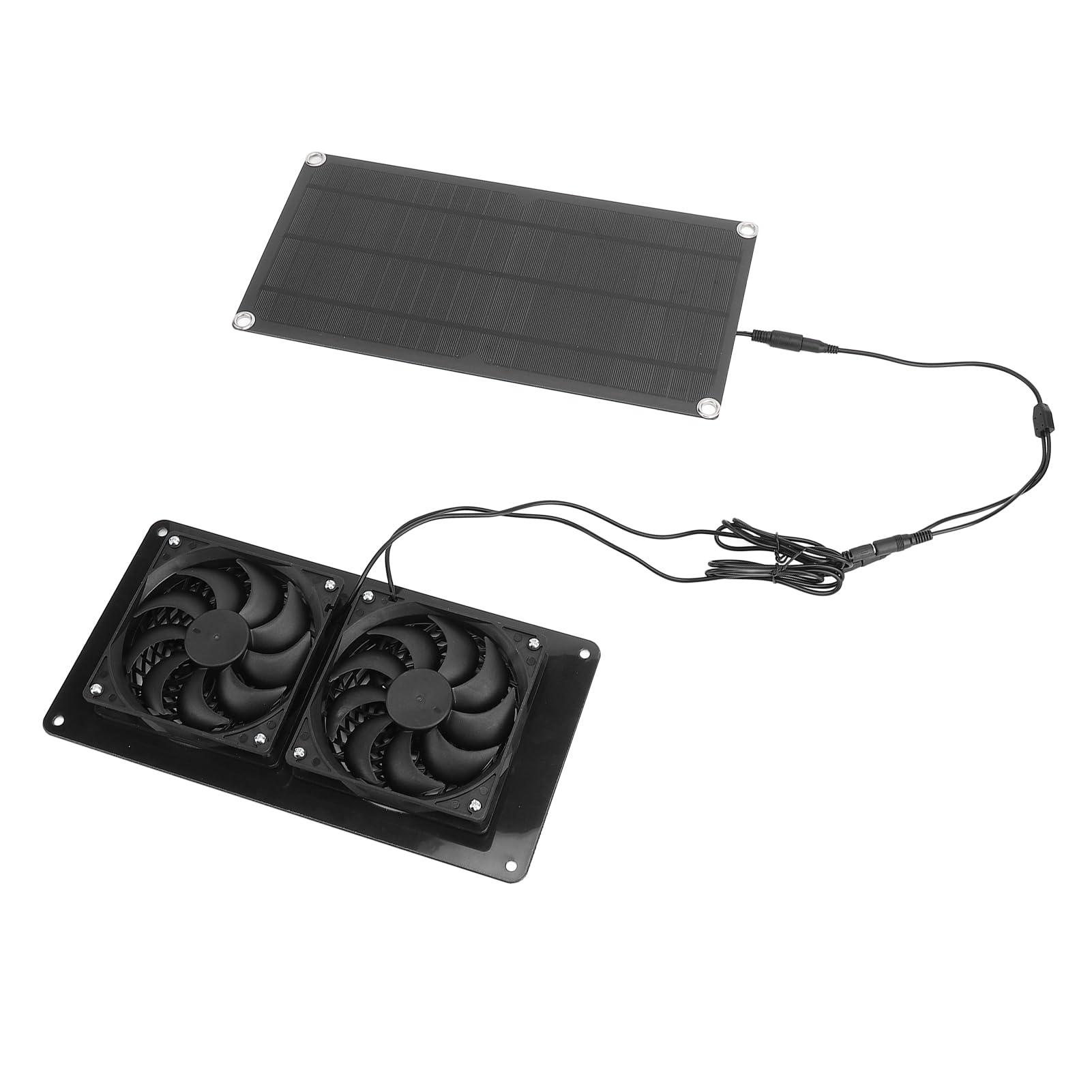 Ventilatore di ventilazione a energia solare | 10 W 200 CFM per pollaio/serra/casetta per animali domestici | Kit ventole doppio ventilatore antivento a tenuta di pioggia