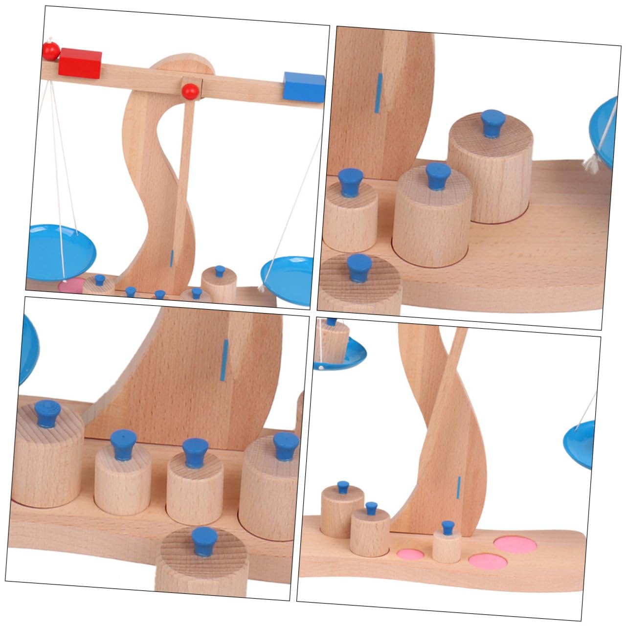 BESPORTBLE Educativo De Balanza De Madera para Niño Niña Juguete De Equilibrio Práctica y Resta Herramienta Didáctica Montessori para Edades Infantiles