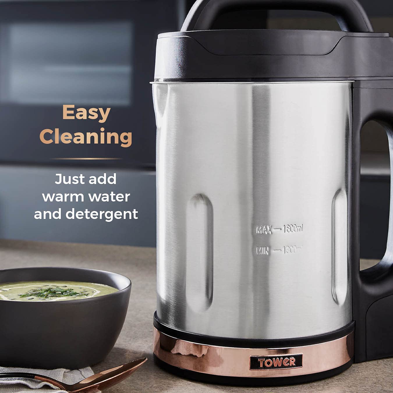 Tower T12031RG Soup Maker with Intelligent Control System and Stainless