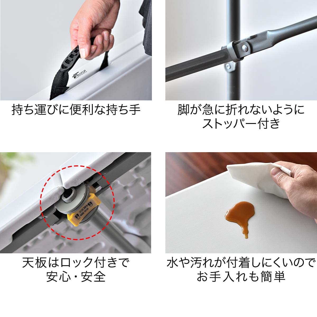 Amazon.co.jp: FIELDOOR 折りたたみ ワークテーブル 作業テーブル 机