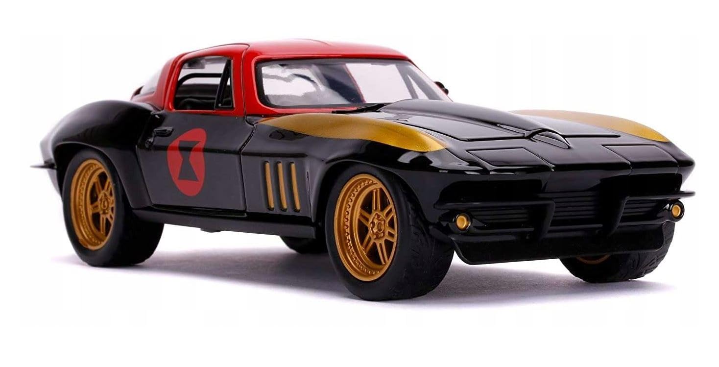 Jada Toys - Marvel Black Widow 1966 Chevy in Scala 1:24 Die-Cast con Personaggio della Vedova Nera in Die Cast, + 8 Anni, 253225014