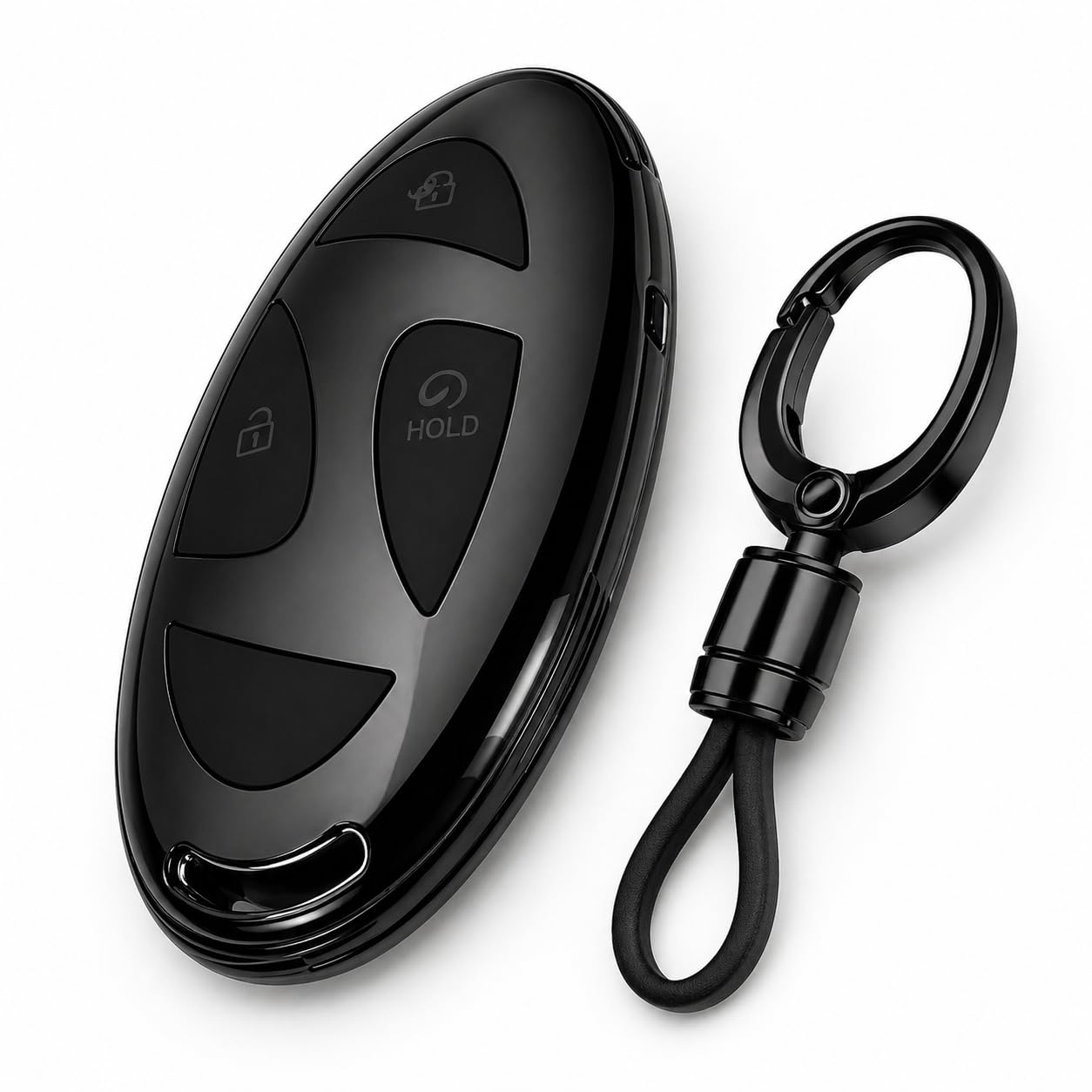 JVCV® Soft TPU Transparent Black Key Cover Compatible with Hyundai Venue 2026 Smart Key | Shockproof Protective Case | Slim Fit Key Protector (Transparent Black Style A)