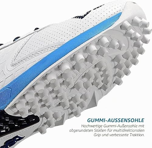 DSC Jaffa 22 Cricket Shoes | Color: White/Navy | Size: 9UK/10US/43EU | for Mens & Boys | Material: Mesh | Breathable Mesh | Non-Slip Sole for Improved Durability for Stability