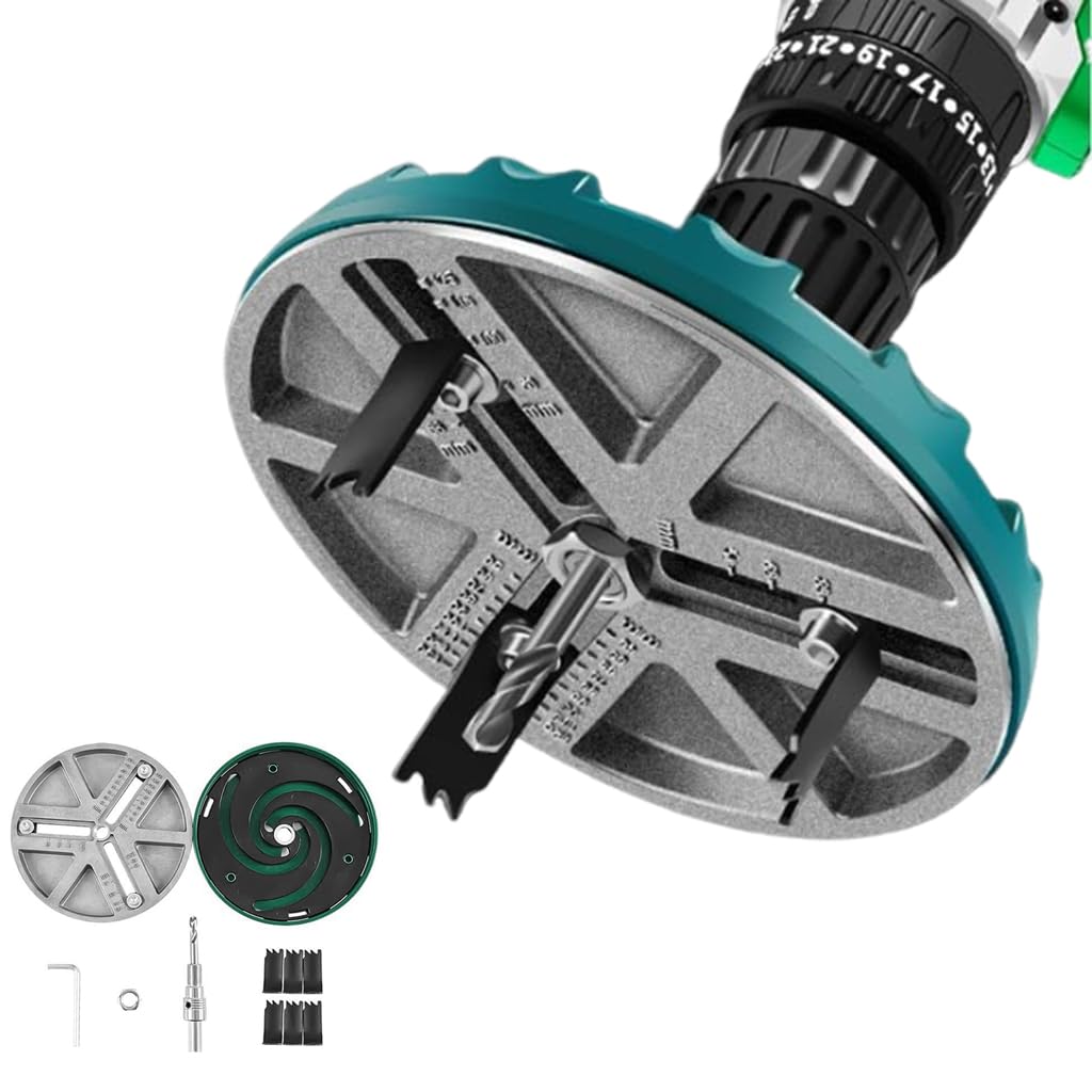 Serplex® Adjustable Hole Saw 1.7-5.1 Inch, Universal Fit For Electric Drills, Includes 3 Alloy Blades, IPunch Saw for Woodworking Drill Cutter 45-130mm Diameter Hole Opening Cutting Depth 30mm (B0D3TVC24Y) Amazon Price History, Amazon Price Tracker