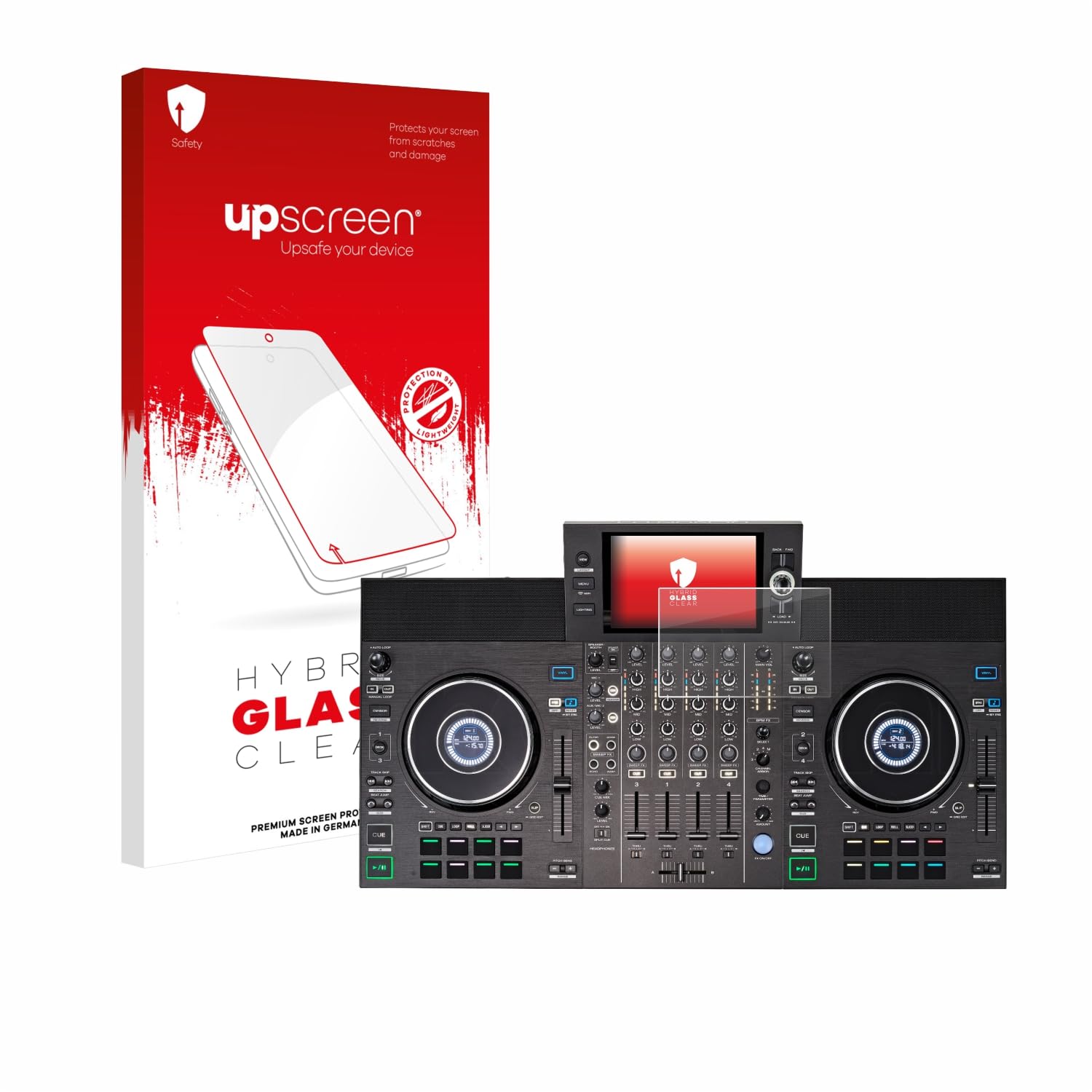 upscreen Screen Protector Film Compatible with Denon DJ SC Live 4 (Jog) - 9H Glass Protection, Extreme Scratch Resistant