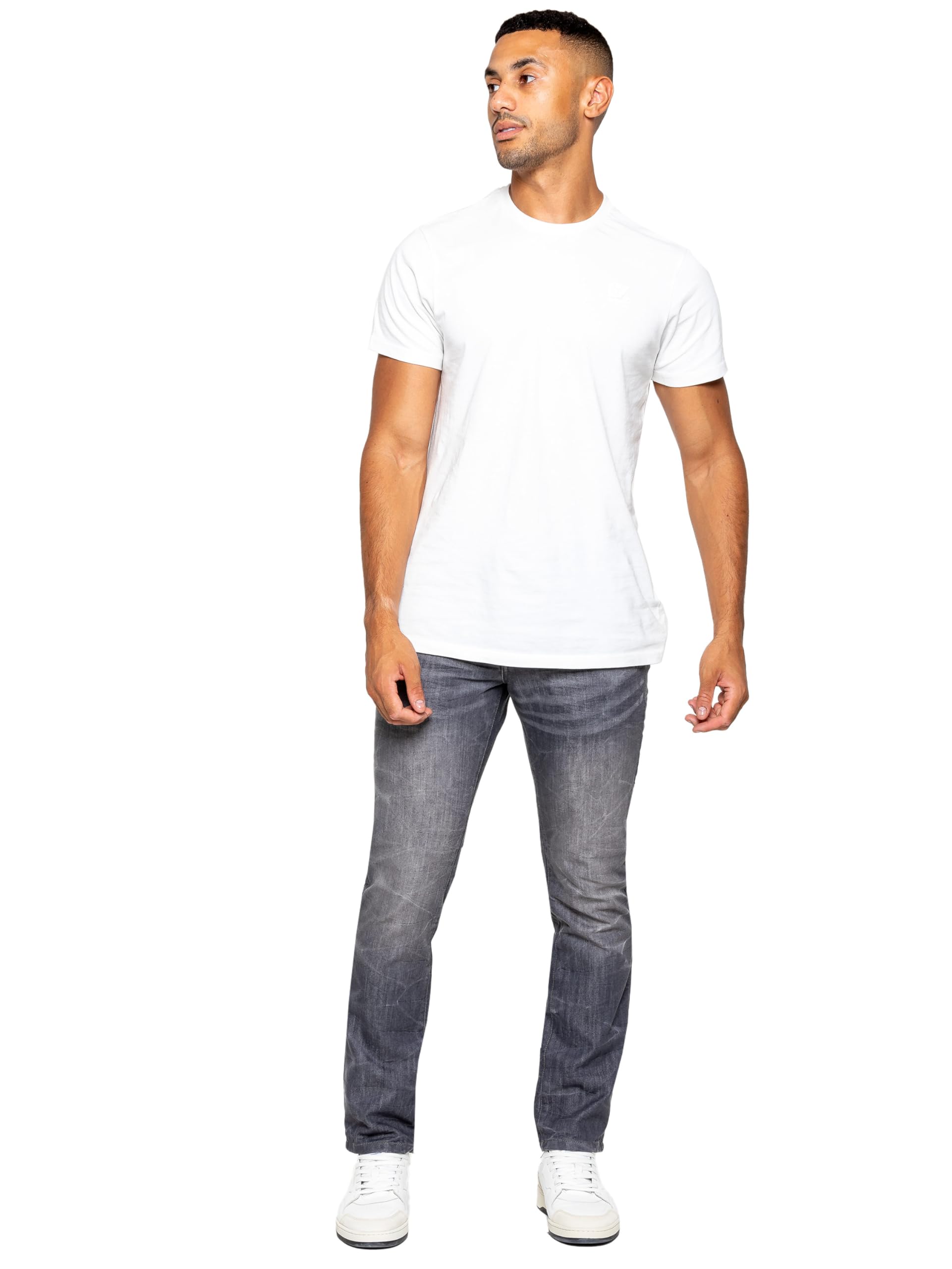 Pantalon Jeans Coupe Classique Coton Homme avec Ceinture