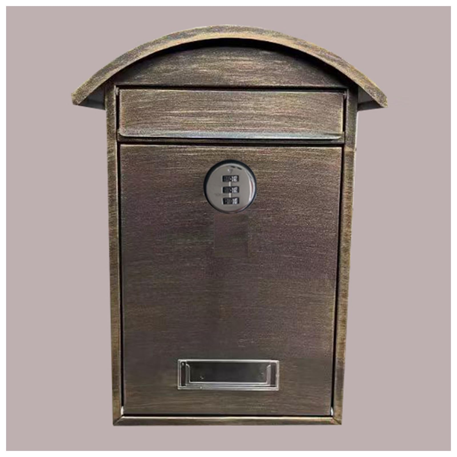 NQNFWCRJ Metal Mailbox with Combination Lock Original Top European Wall Mounted Mailboxes Outdoor Iron Decorations Wall Mounted Rainproof Letter Boxes