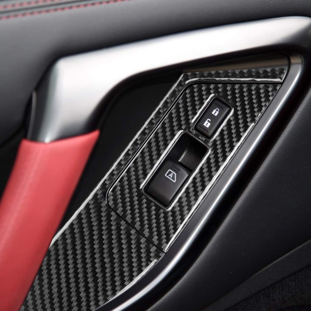 For Nissan Skyline R35 GTR Window Switch Control Panel (LHD) Trim Carbon Fiber e
