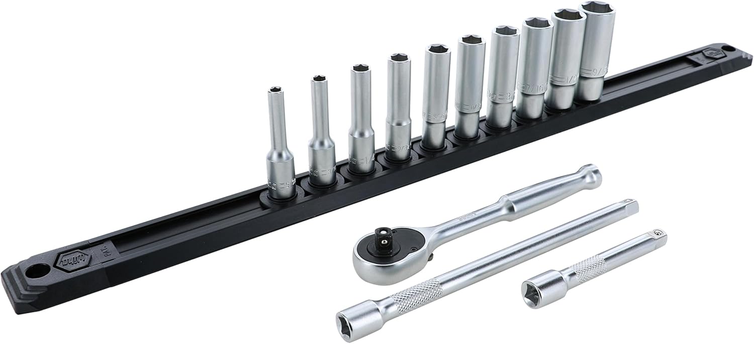 1/4" Drive Inch Deep Socket Set, 13 Piece