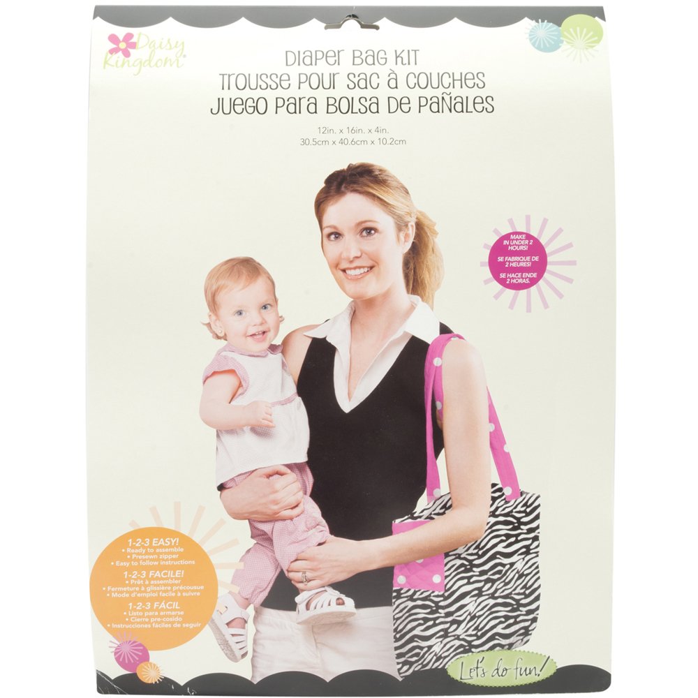 DAISY KINGDOM City Tot Diaper Bag, Zebra and Polka Dot, Black