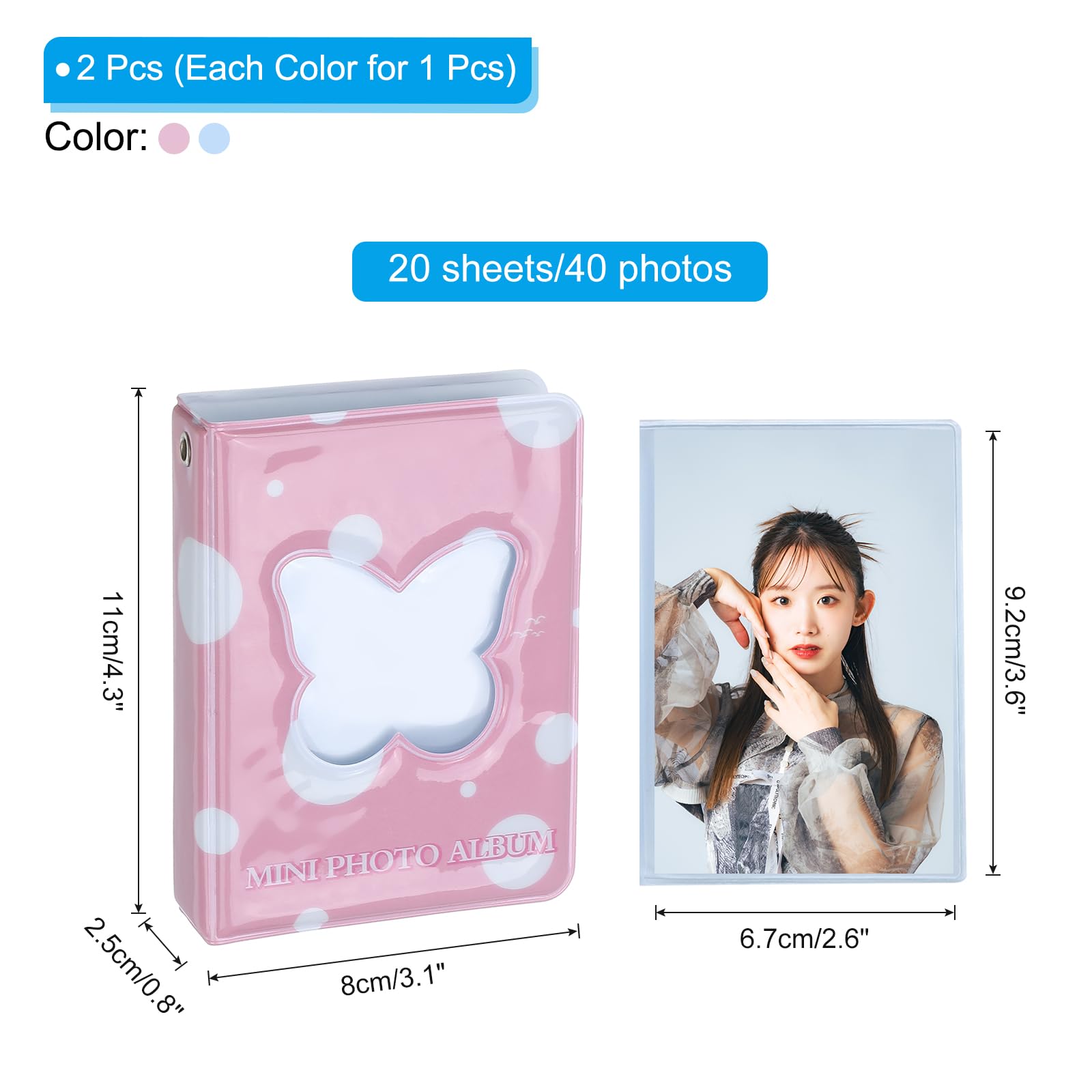 PATIKIL 3 Inch Mini Photocard Binder Love Heart Hollow Photocard - Image 2