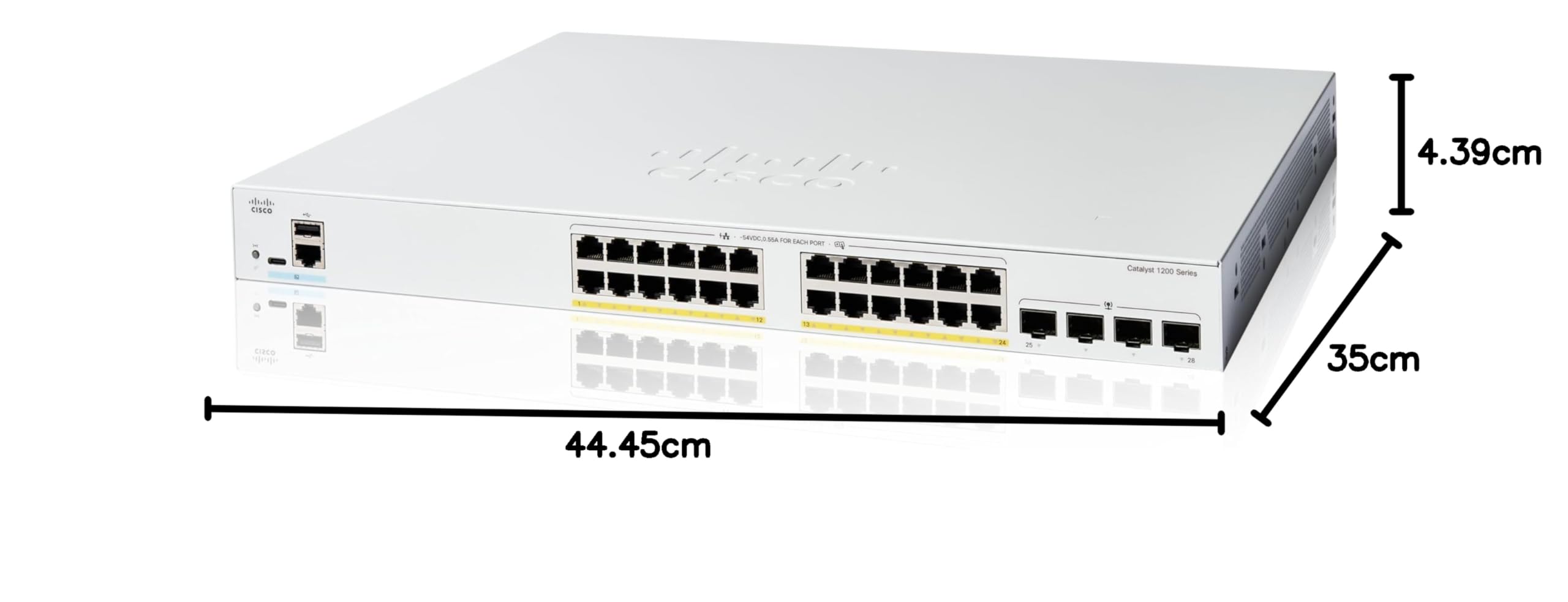 Switch Cisco Catalyst 1200-24FP-4G - 24 Porte GE PoE, 4 SFP, Gestito, Garanzia A Vita