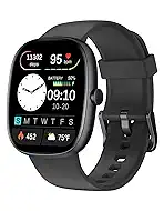 Fitness Trackers for Men Women with Bluetooth Call 24/7 Heart Rate & Blood Oxygen Monitor Sleep Tracker, Steps/Calories Counter Stopwatch/Timer/Alarm Clock, Pedometer for Walking Waterproof (Black)