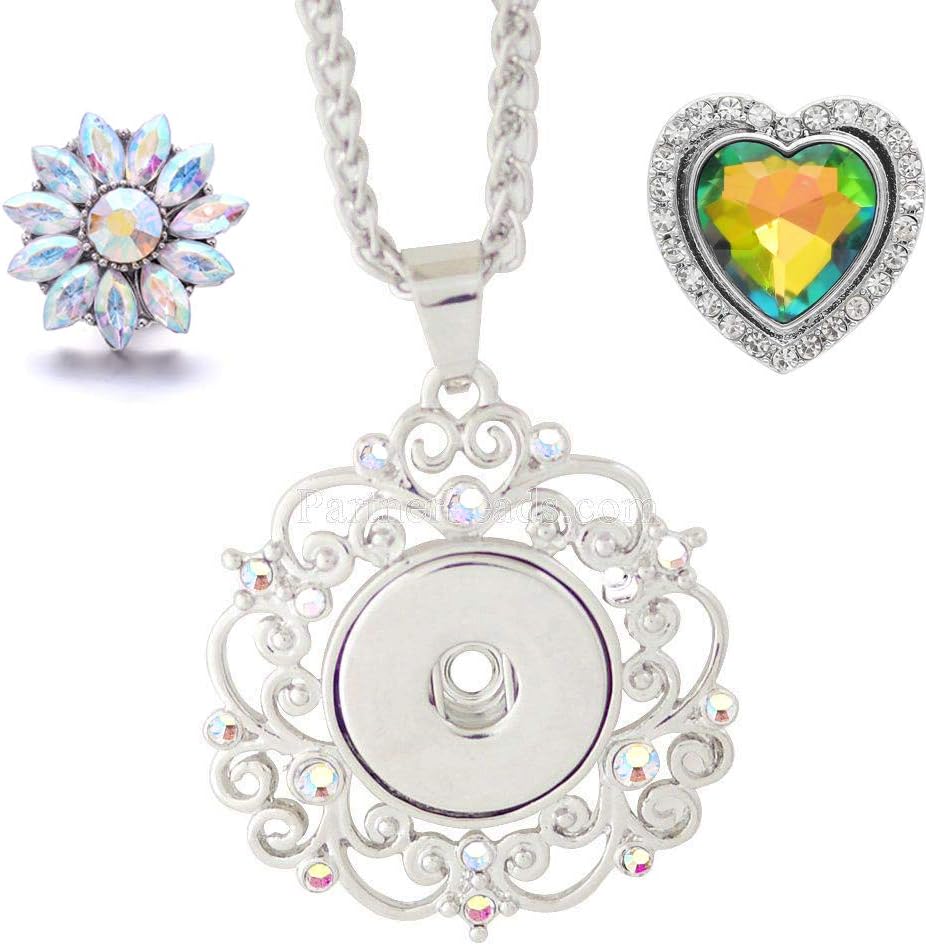 Lovglisten New Flower Style Snap Button Necklace fit 18mm Snap Buttons Jewelry Valentine's Day Gifts