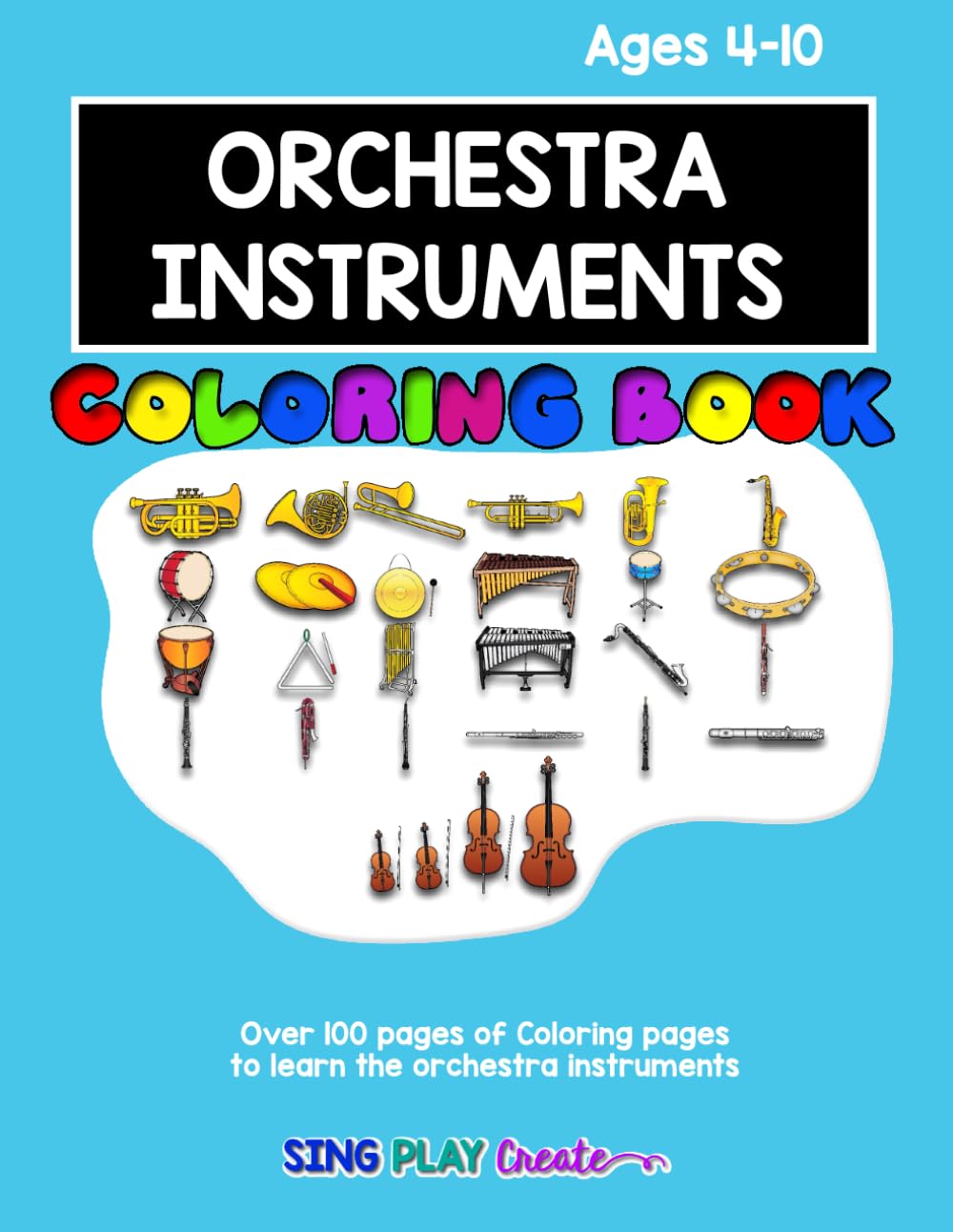 Music Instruments of the Orchestra Coloring and Activity Book