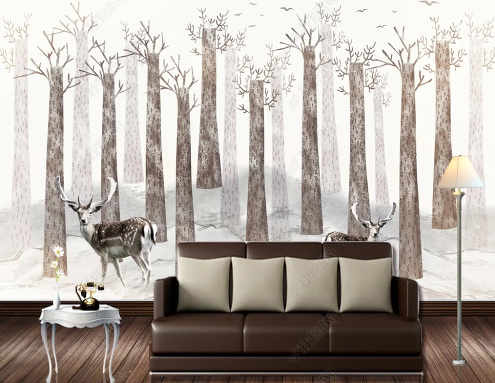 Papier peint intissé cerf 350x395 cm pour grand poster mural de salon