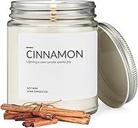 1OAK Cinnamon Soy Wax Scented Candle 7oz - Long Burning 40 Hours, Clean Burn Cotton Wick, Minimalist Home Fragrance for Relaxation
