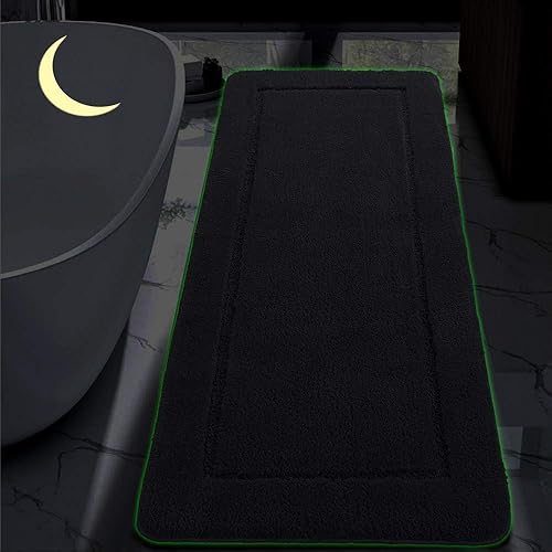 Miniatura 9 de LOCHAS Alfombras de baño antideslizantes luminosas de 32 x 20 pulgadas, alfombras de baño extrasuaves y cómodas, alfombras de microfibra gruesa