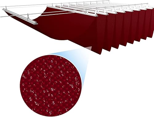 Miniatura 3 de E&K Toldo retráctil impermeable de 7 pies de ancho x 16 pies de largo, para exteriores, para patio, jardín, terraza, enrejado (rojo)