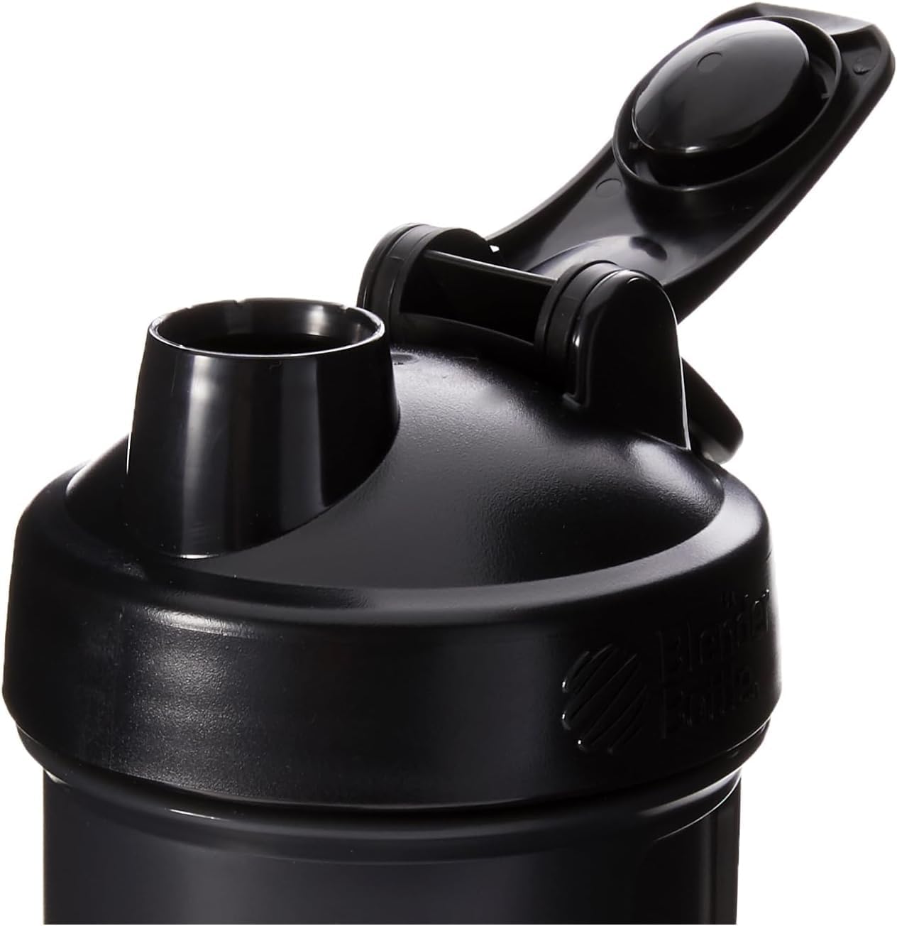 BlenderBottle Shaker Bottle with Pill Organizer and Storage for Protein Powder ProStak System, 22-Ounce, Black