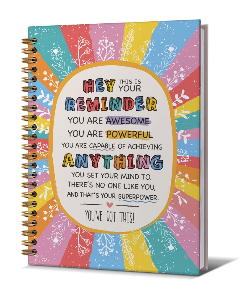 Cuaderno en espiral para mujeres, diario inspirador para mujeres, hombres, amigos, regalos en cumpleaños, Navidad, Día de la Madre, recordatorio de quién eres, tapa dura con espiral dorada