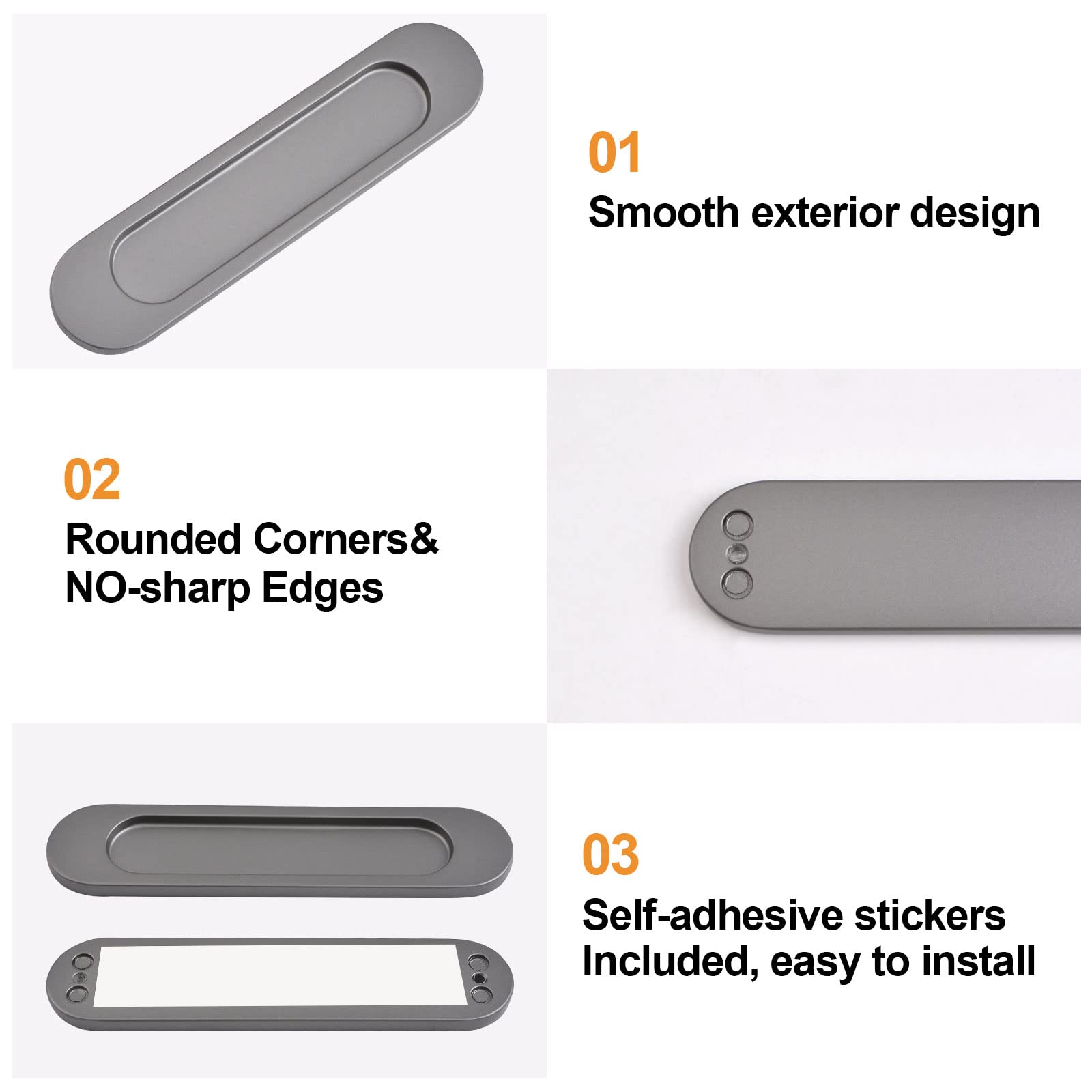 MOROBOR Self-Stick Oval Sliding Door Pulls - Image 4