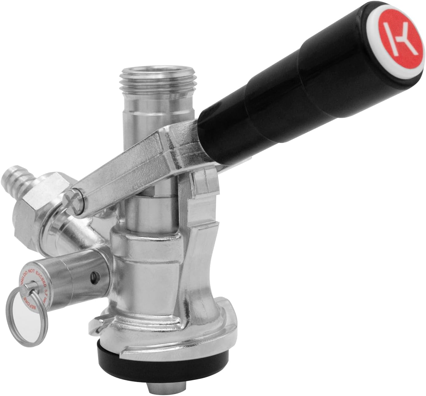 KC KT86S-L European Beer Keg Tap Coupler Kegerator S System with Lever Handle, Black