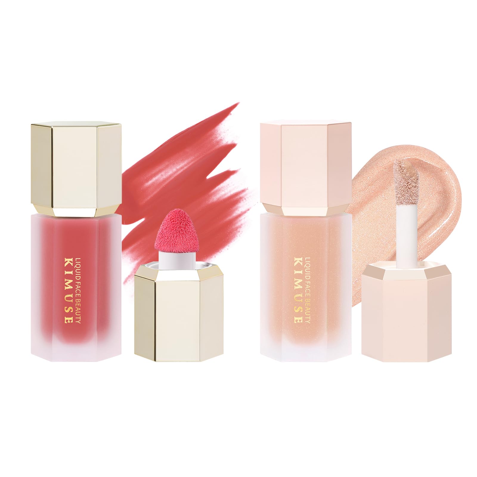 KIMUSE Liquid Blush & Weightless, Long-Wearing, Smudge Proof, Natural-Looking, Dewy Finish Glow Liquid Filter