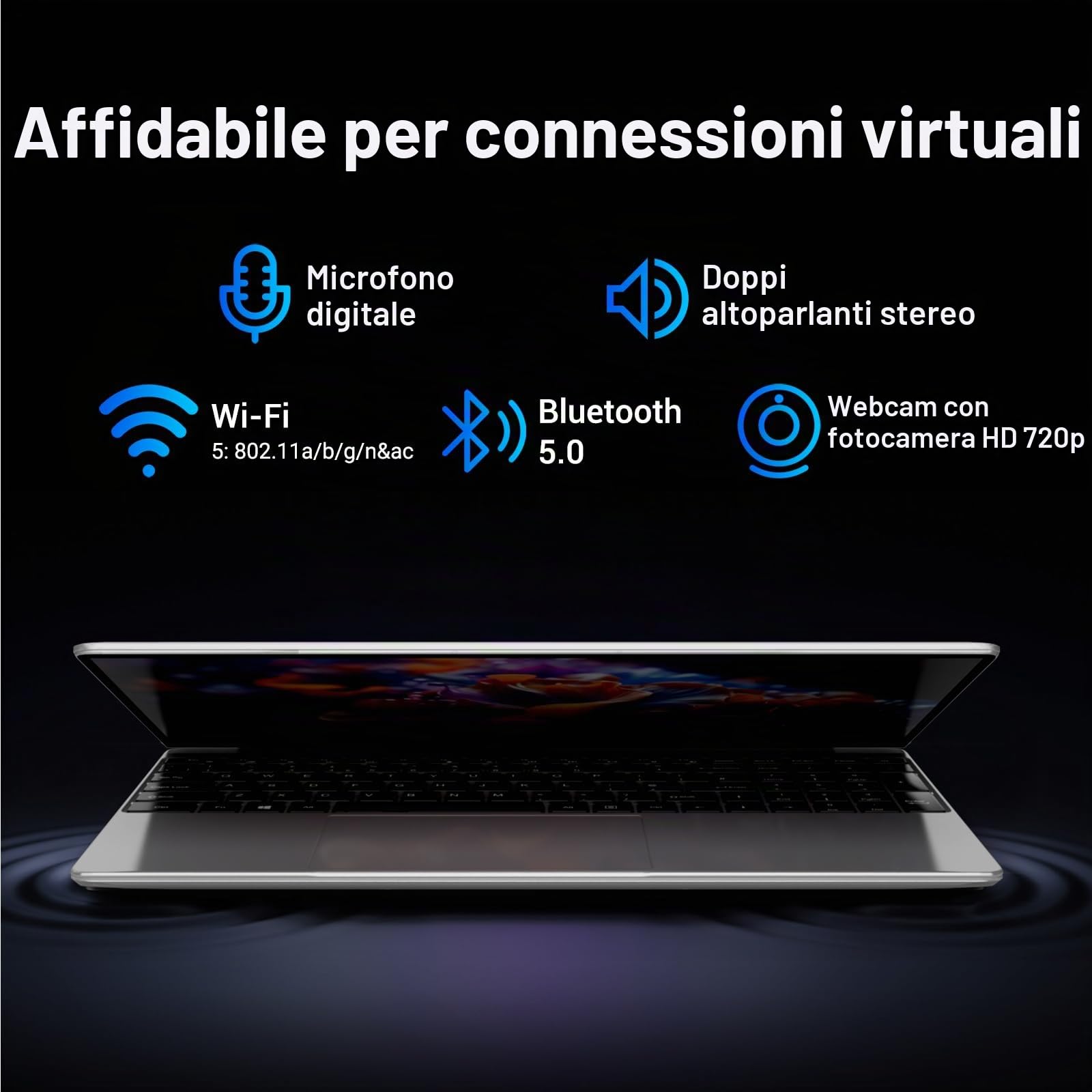 PC Portatile 15.6 Pollici, 16GB DDR4 512GB SSD(1TB Estensione), N95 CPU (Fino a 3,4GHz), 1920 * 1080FHD, Ricarica Type-C, 5G WiFi/HDMI/USB, Laptop per Studio/Ufficio-Win 11 Pro Notebook