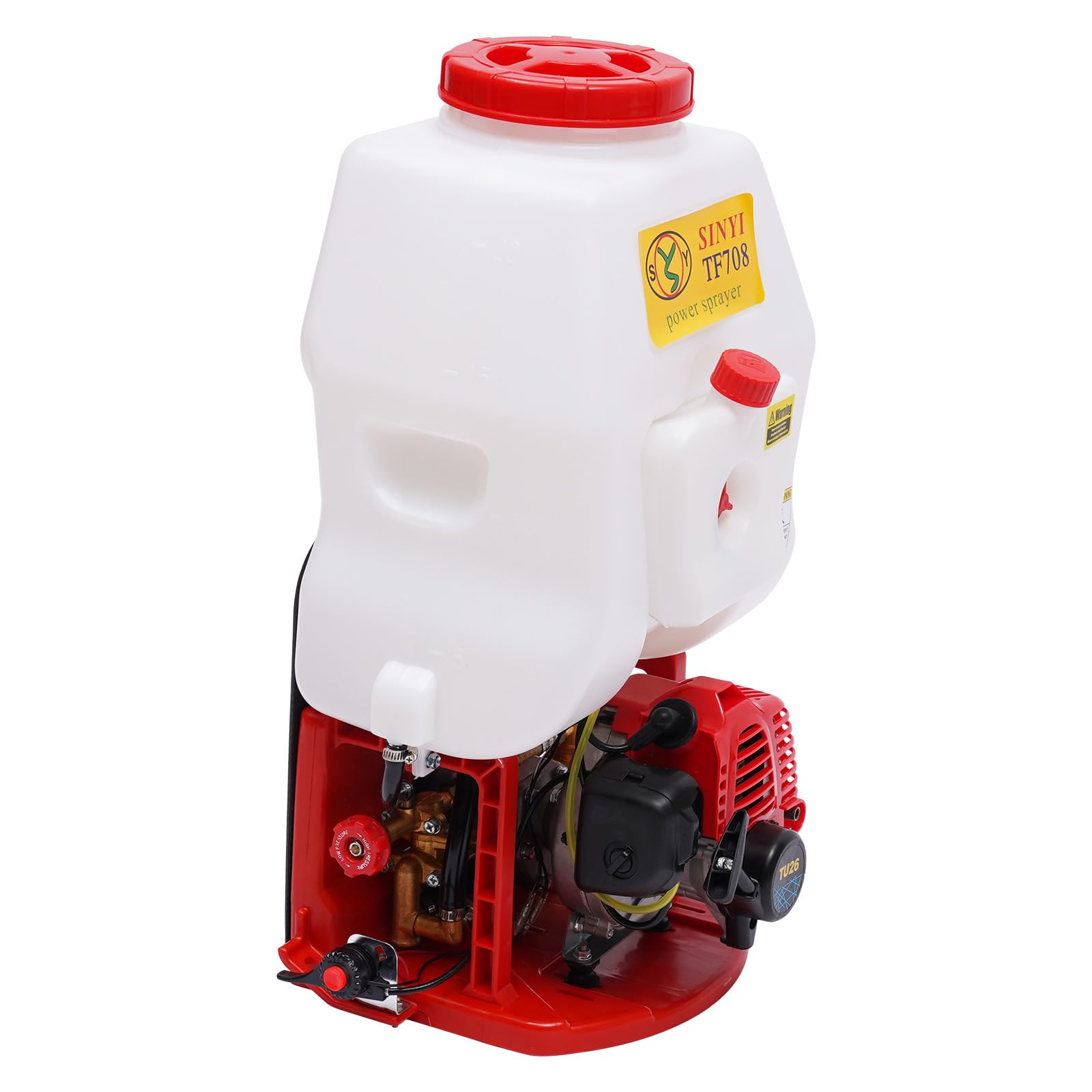 Pulverizador de plaguicidas portátil de 20 l, con motor de 25,4 cc, con lanza telescópica y correas acolchadas, pulverizador de jardín, alcance de 2-8 m, para riego de jardín