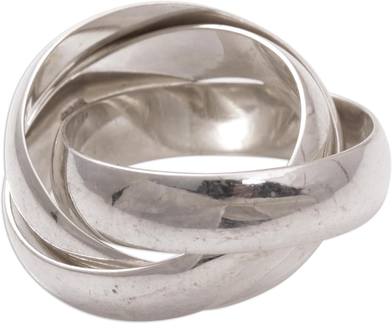 NOVICA Artisan Handmade Men's .925 Sterling Silver Ring Band Indonesia Modern 'Family of Three'