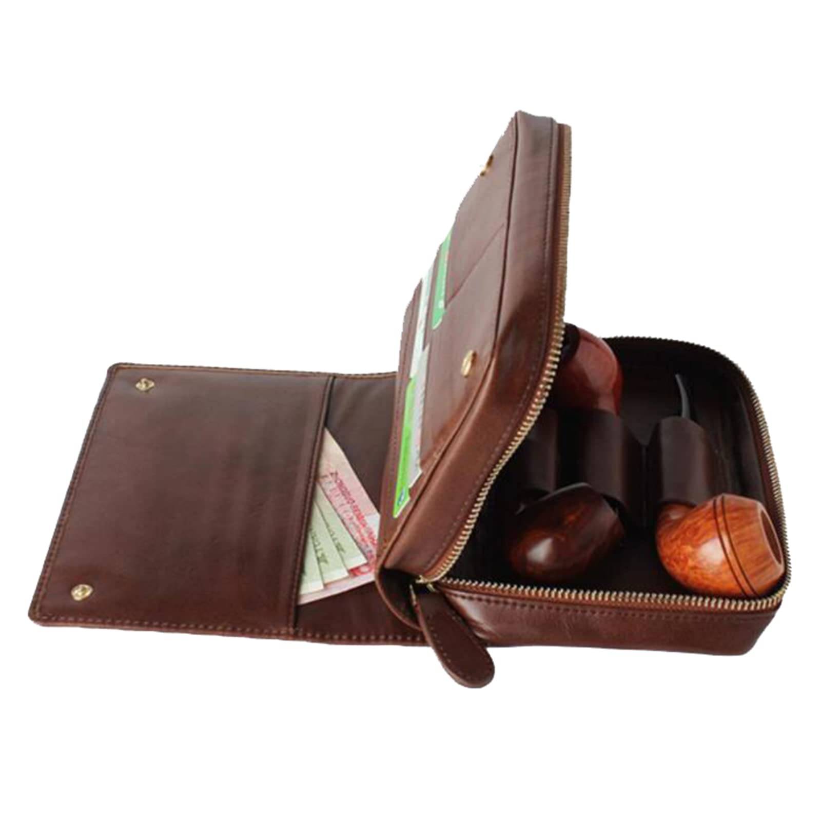 Borsa da tabacco in pelle multifunzionale Borsa da tabacco in pelle PU Scatola da tabacco portatile in vera pelle porta tubo da tabacco porta fumo borsa per regalo da uomo regali di Natale