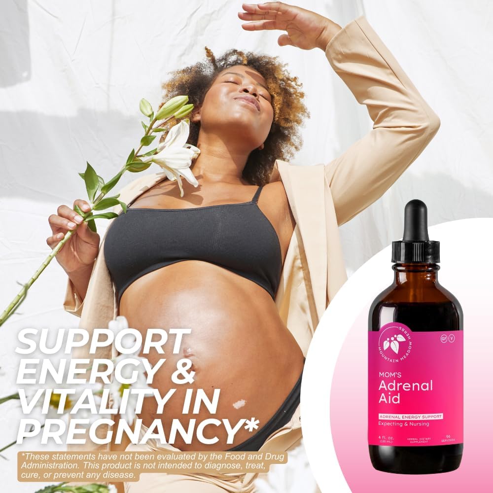 Mountain Meadow Herbs Mom's Adrenal Aid – Liquid Herbal Supplement, Natural Adrenal Support for Women, Safe for Expecting & Nursing Moms, Boosts Energy, Reduces Fatigue & Supports Hormone Balance 4oz