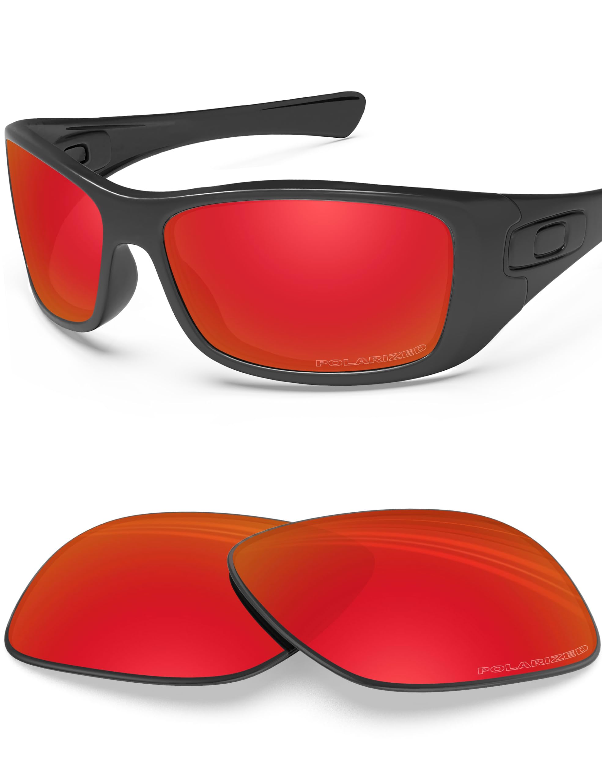 Blazerbuck Men's Fire Red Polarized Anti-Salt Polarized Replacet Lenses For Oakley Hijinx - Fire Red